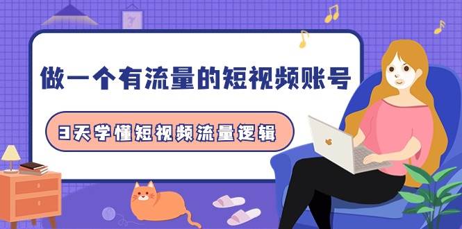 做一个 有流量的短视频账号，3天学懂短视频流量逻辑（10节课）-智宝网创