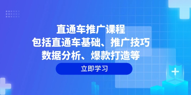 直通车推广课程：包括直通车基础、推广技巧、数据分析、爆款打造等-智宝网创
