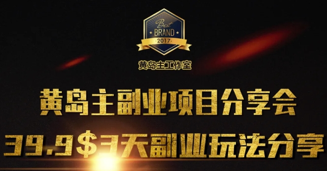 黄岛主副业分享会1期：3天3个副业玩法，速度上车-智宝网创