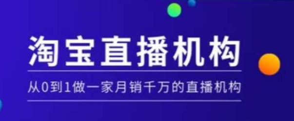 淘宝直播运营实操课【MCN机构】，从0到1做一家月销千万的直播机构-智宝网创