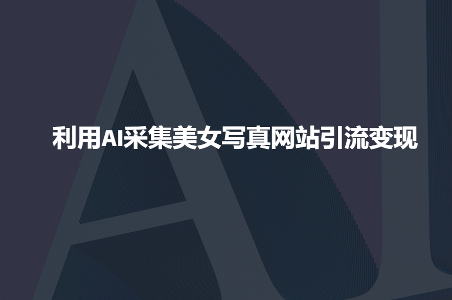 .利用AI采集美女写真网站引流变现，引流嘎嘎的-智宝网创