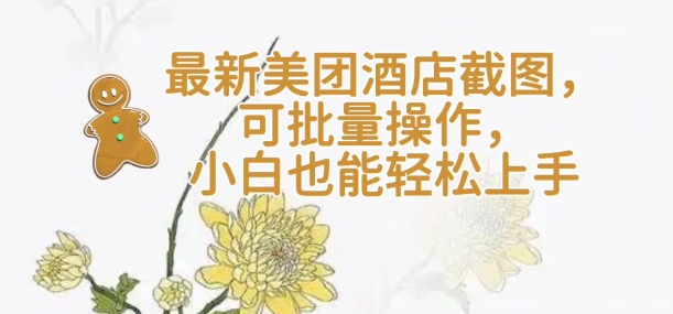 【轻云】最新美团酒店截图，可批量操作，小白也能轻松上手-智宝网创