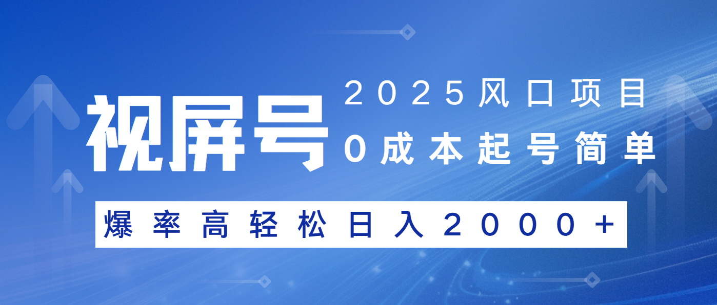 2025风口项目，视频号带货，起号简单，爆率高轻松日入2000+-智宝网创