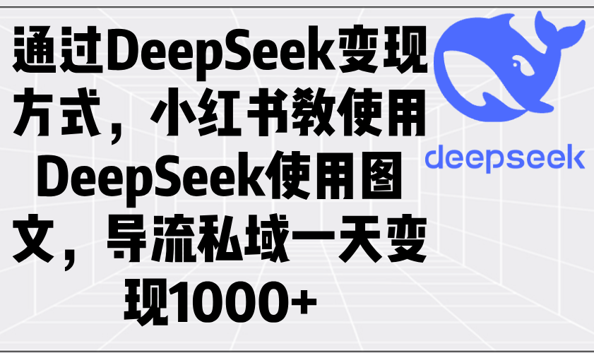 通过DeepSeek变现方式，小红书教使用DeepSeek图文，导流私域一天变现1000+-智宝网创