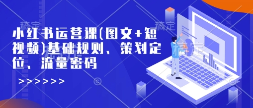 .小红书运营课(图文+短视频)基础规则、策划定位、流量密码-智宝网创