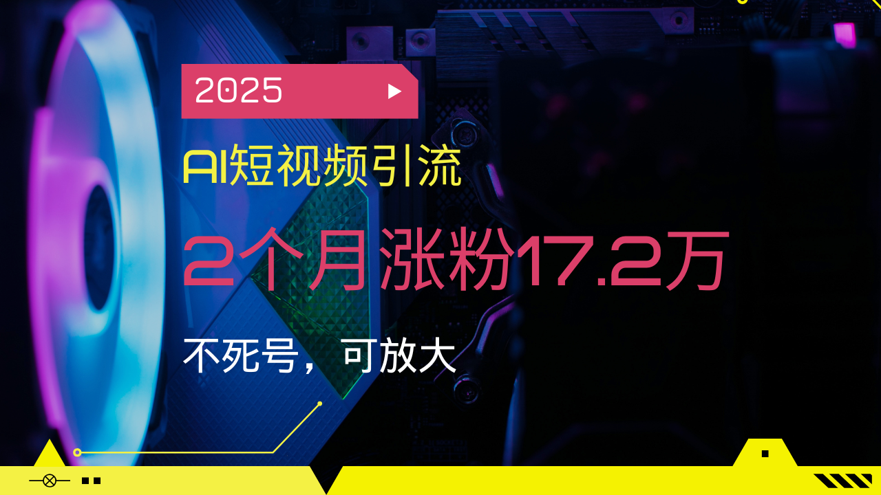 .2025AI短视频引流，2个月涨粉17.2万，不死号，可放大-智宝网创