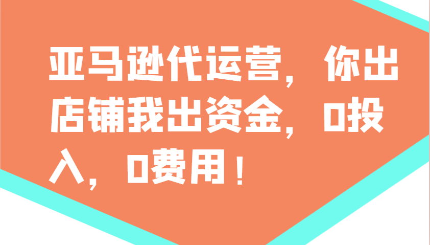 亚马逊代运营，你出店铺我出资金，0投入，0费用，无责任每天300分红，赢亏我承担-智宝网创