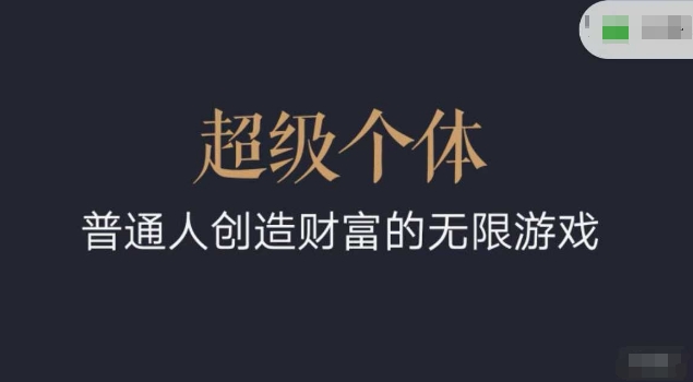 超级个体2024-2025翻盘指南，普通人创造财富的无限游戏-智宝网创