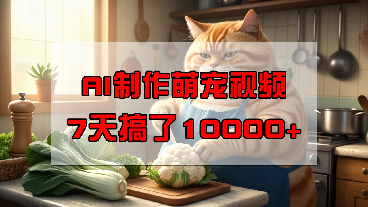 靠AI制作萌宠视频，7天搞了1万+，操作简单门槛低，有手机就行-智宝网创