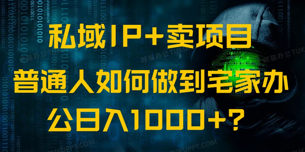 私域IP+卖项目，普通人如何做到宅家办公实现日入1000+-智宝网创