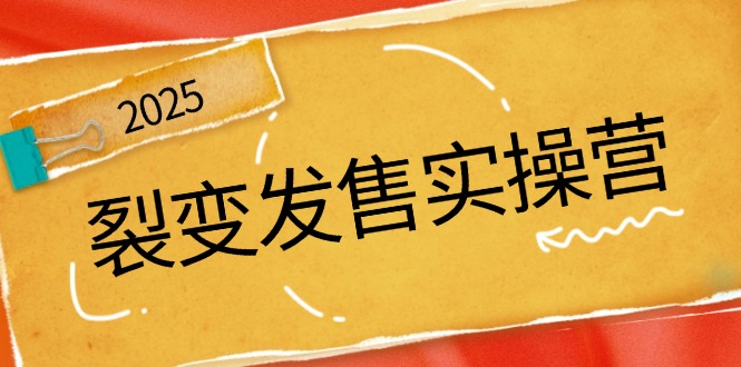 .裂变发售实操营，全景解析裂变逻辑，打造动销新玩法，助力私域流量引爆-智宝网创