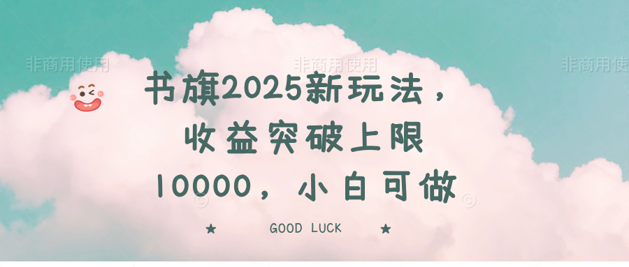书旗2025新玩法，收益突破上限10000，小白可做-智宝网创