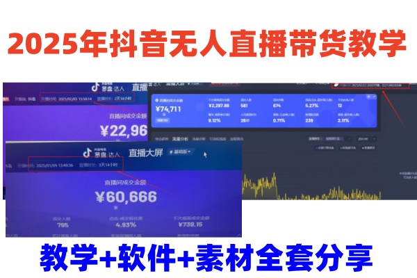 2025年抖音无人直播带货教学，从0到1全程干货快速撸金-智宝网创