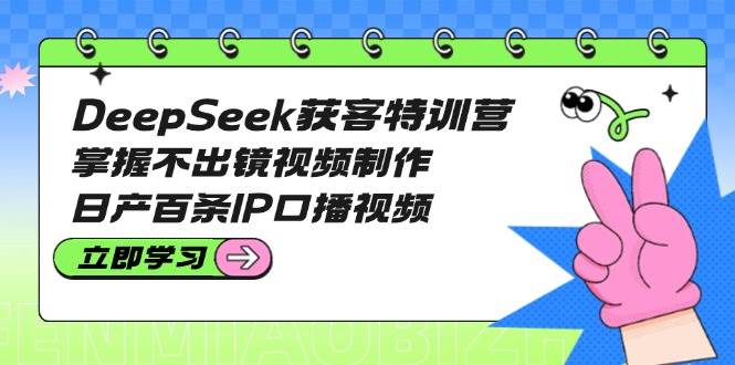DeepSeek获客特训营：掌握不出镜视频制作，日产百条IP口播视频-智宝网创
