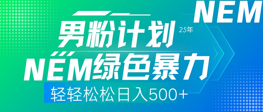 25年新男粉计划绿色暴力项目轻轻松松日收500+-智宝网创