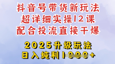 .2025全新升级抖音带货玩法，一天纯利四位数，从剪辑到选品再到发布投流，超详细玩法揭秘-智宝网创