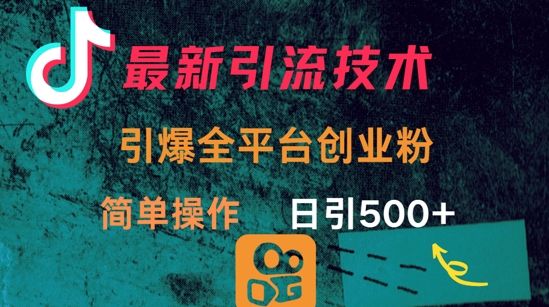 最新引流方法，引爆全平台的一个创业粉，简单操作日引300+-智宝网创