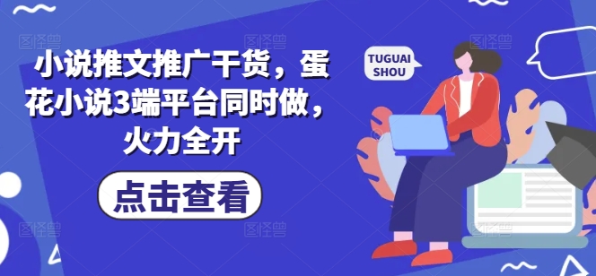 小说推文推广干货，蛋花小说3端平台同时做，火力全开-智宝网创
