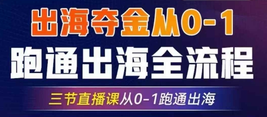 2025出海夺金从0-1跑通出海全流程，三节直播课从0-1跑通出海，教你用AI跑通全流程-智宝网创