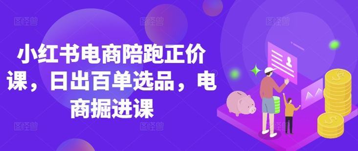 小红书电商陪跑正价课，小红书官方认证电商讲师教学，日出百单选品，电商掘进课-智宝网创