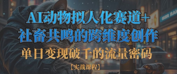 单日变现破千的流量密码，AI动物拟人化赛道+社畜共鸣的跨维度创作-智宝网创