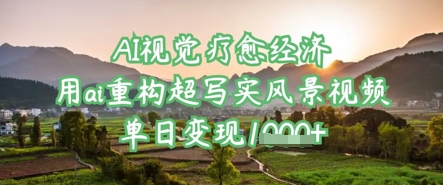 AI视觉疗愈经济：用ai重构超写实风景视频，单日变现多张-智宝网创