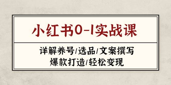小红书0-1实战课(2023-2025)，详解养号/选品/文案撰写/爆款打造/轻松变现-智宝网创
