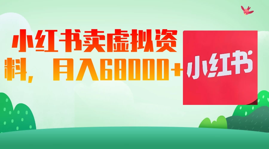 小红书虚拟资料，月入68000（已证实）-智宝网创