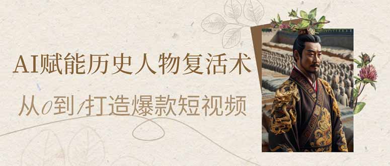 AI赋能历史人物复活术：从0到1打造爆款短视频-智宝网创
