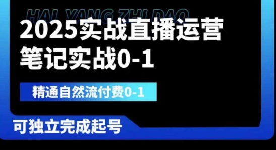 2025实战直播运营0-1，精通自然流付费0-1，可独立完成起号-智宝网创
