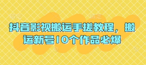抖音影视搬运手搓教程，搬运新号10个作品必爆-智宝网创