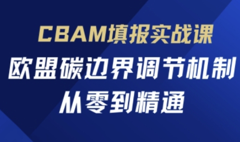 CBAM填报实战课，欧盟碳边界调节机制，从零到精通-智宝网创