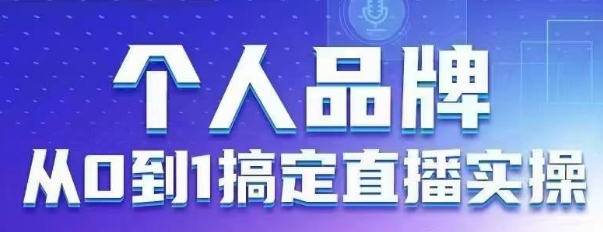 个人品牌：从0到1搞定直播实操，用直播为你的个人品牌赋能，六大实操板块，放大个人影响力-智宝网创