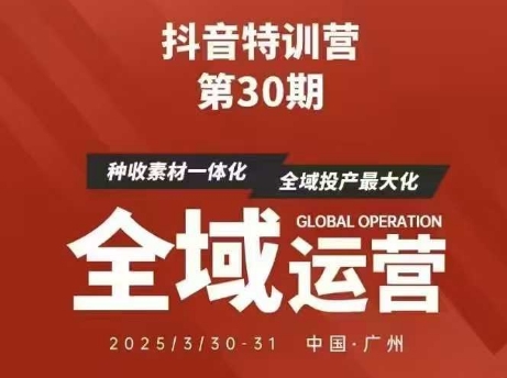 抖音特训营第30期线下培训资料，没有录音视频，正版整理的脑图资料及学员总结核心点-智宝网创