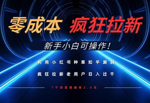 利用小红书种草知乎漏洞，零成本疯狂拉新日入数张，新手小白可操作-智宝网创