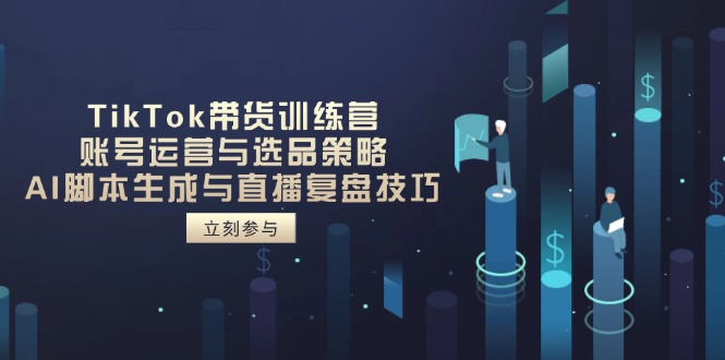 TikTok带货训练营，账号运营与选品策略，AI脚本生成与直播复盘技巧-智宝网创