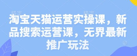 .淘宝天猫运营实操课，新品搜索运营课，无界最新推广玩法-智宝网创