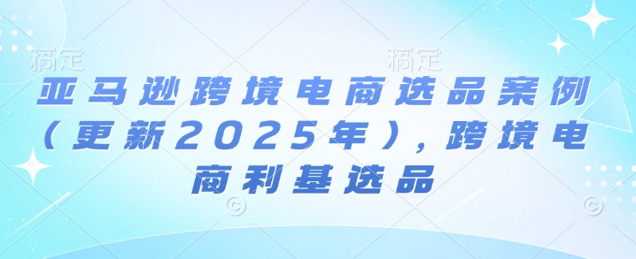 亚马逊跨境电商选品案例(更新2025年4月)，跨境电商利基选品-智宝网创
