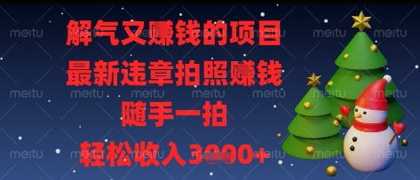 解气又挣钱的项目，最新违章拍照挣钱，随手一拍，轻松收入多张【揭秘】-智宝网创