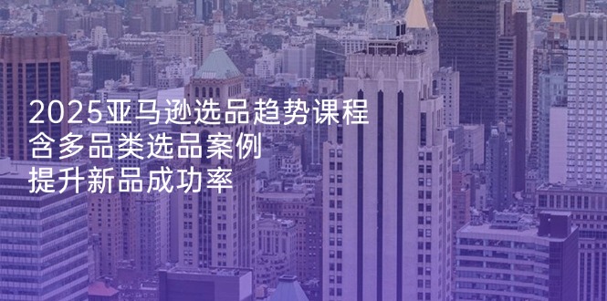 2025亚马逊选品趋势课程，含多品类选品案例，提升新品成功率-智宝网创