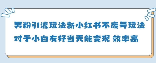 男粉引流玩法(新)，玩法友好做的好当天就能变现-智宝网创