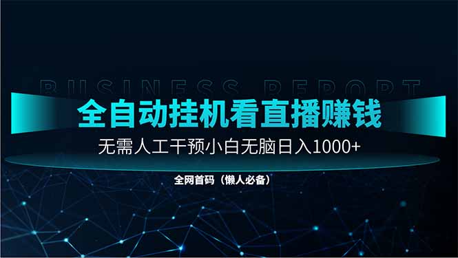 直播助手全自动看大平台直播赚钱，全自动无需人工干预，小白无脑日入1000-智宝网创