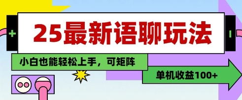 25年最新语聊玩法，纯手工，单机收益100+，小白也能轻松上手，可矩阵操作-智宝网创