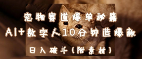 宠物赛道爆单秘籍：AI+数字人10分钟造爆款，日入1k-智宝网创